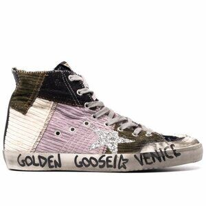 Golden Goose Francy Penstar Classic Velvet Patchwork Black/Multi Size 9